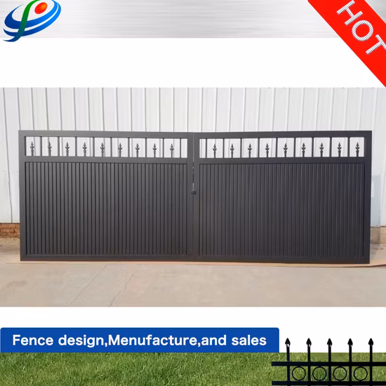 Powder Coated Temporary Fence Wrought Iron Barrier Road Expandable Automatic Retractable Electric Sliding Gate Folding Barricade Gate